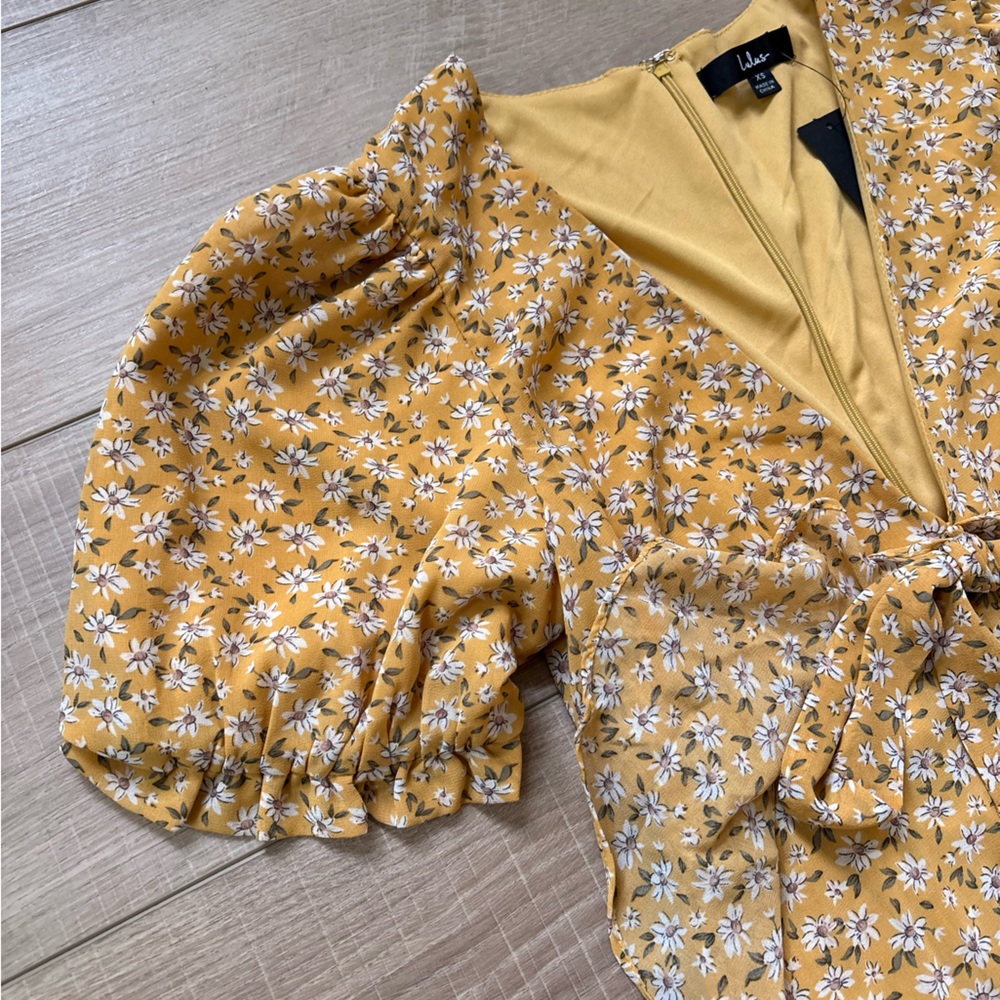 Anything Lovelier Yellow Floral Print Tiered Midi Dress - Picture 3 of 12